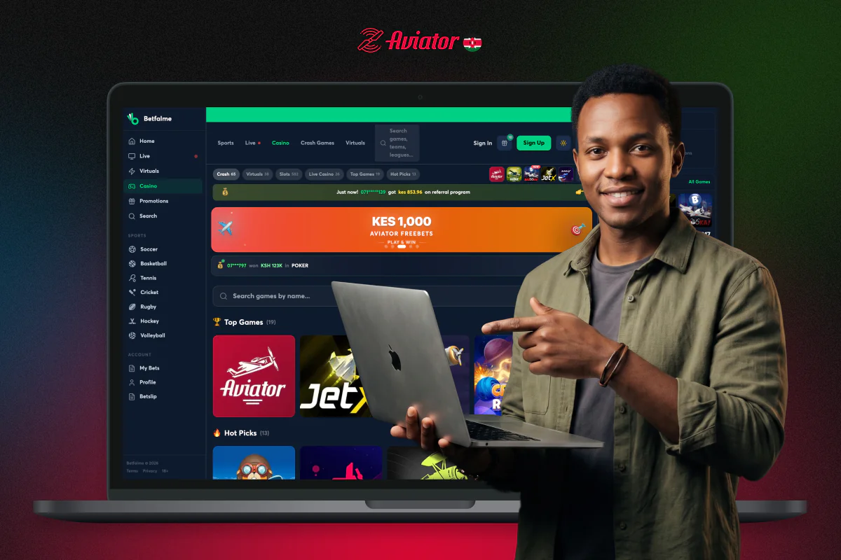 The Betfalme online platform offers its users in Kenya the chance to play Aviator online
